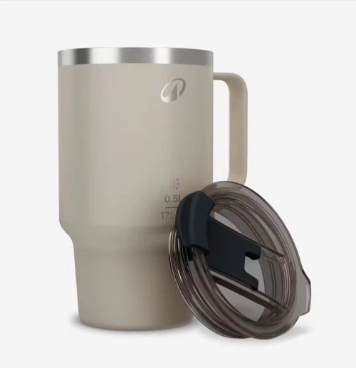 Mug 900 isotherme 0,5L en inox, pour le camping, la randonnée/trekking - beige