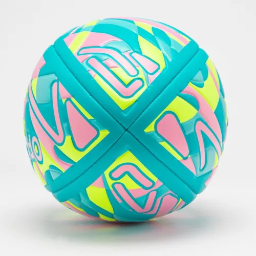 Ballon de beach rugby taille 4 - R100 City bleu jaune fuchsia