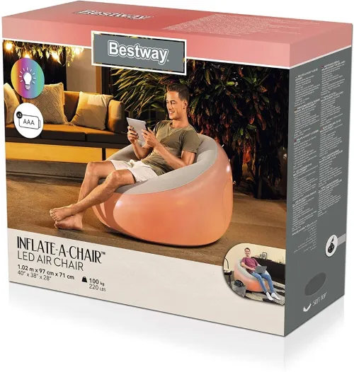Fauteuil Gonflable Avec Lumière LED Intégrée Bestway 