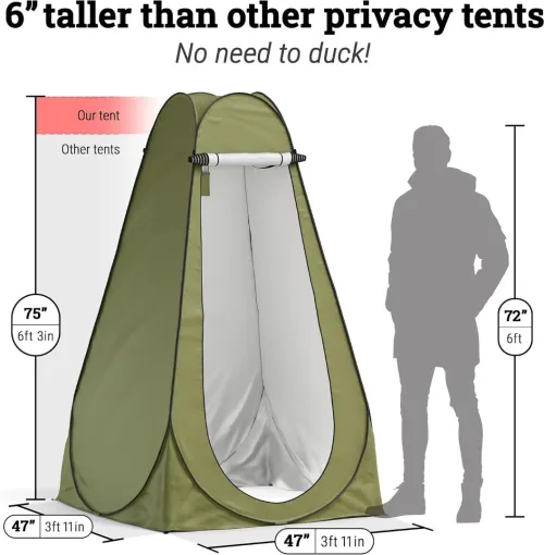 Tente et cabine de douche de camping instantanée, 2 Seconds