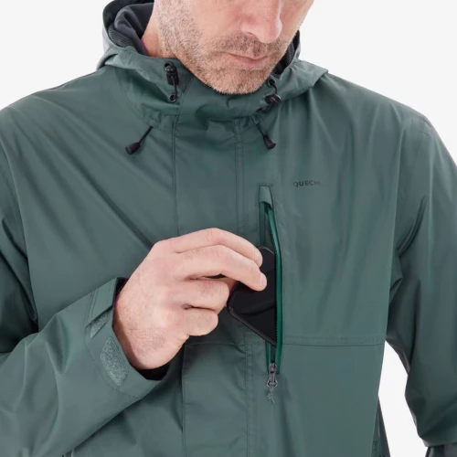 Veste de randonnée imperméable homme, NH500 vert