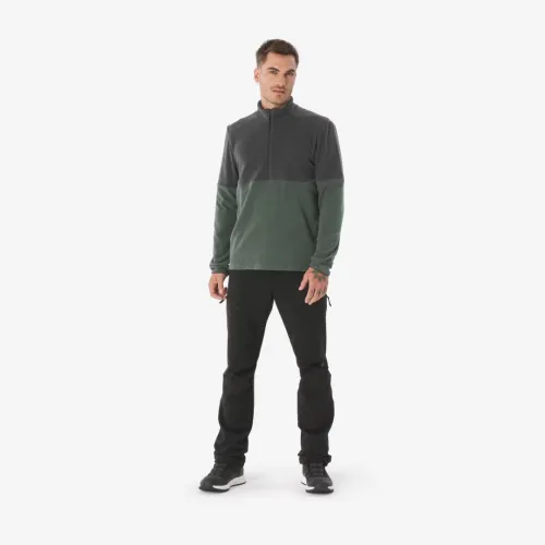 Pull Polaire de randonnée montagne homme, MH500 demi zip beige