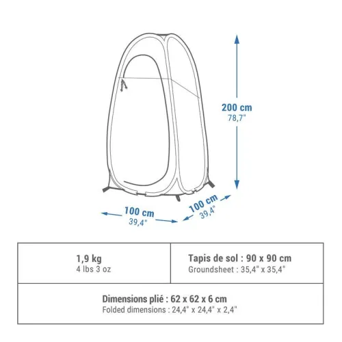 Cabine de douche pour le camping - 2seconds - Quechua