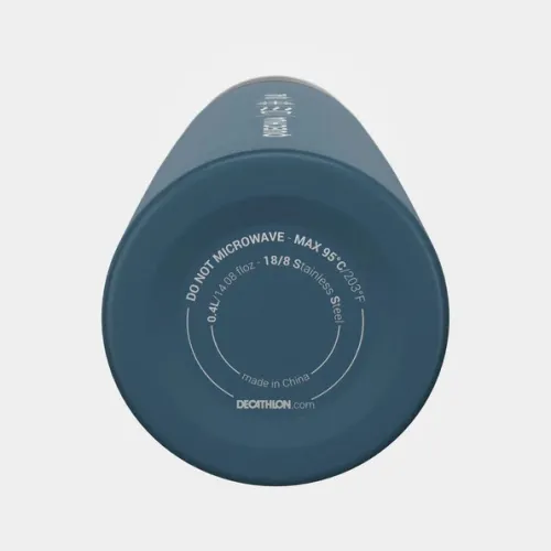 Bouteille isotherme inox 0,4L avec gobelet pour la randonnée - bleu