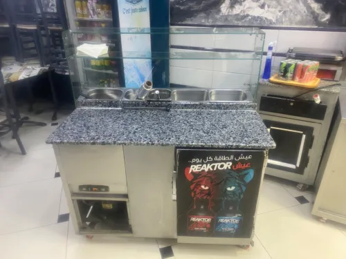 Table chawarma plan de travail avec frigo