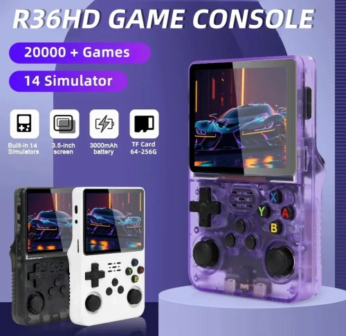 R36S HD جهاز ألعاب للأطفال