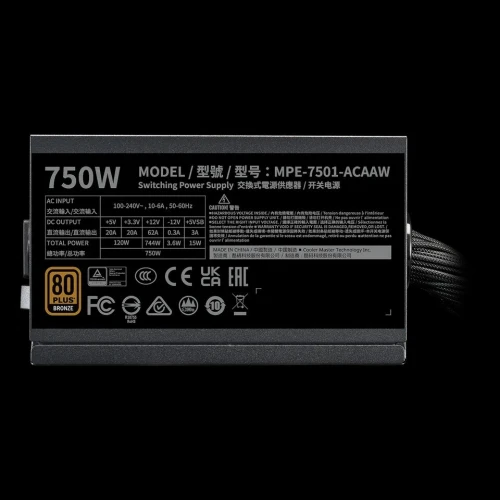 Bloc d'Alimentation COOLER MASTER MWE BRONZE 750 V3