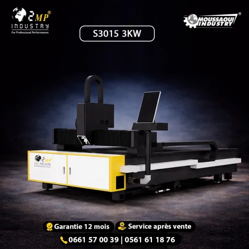 MACHINE DE DÉCOUPE LASER À FIBRE 3KW MK-3015S AVEC MAX - 2MP INDUSTRY SPA