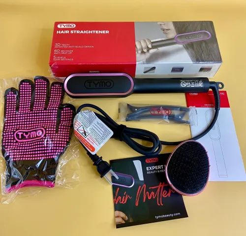 TYMO Brosse Lissante pour Cheveux, 5 RéGlages De TempéRature, Lisseur Cheveux Céramique, 