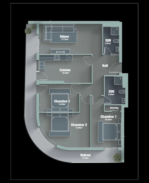 Vente Appartement F4 Oran Oran