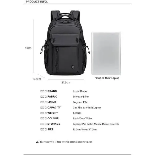 SAC A DOS ARCTIC HUNTER B00531 15.6" BLACK
