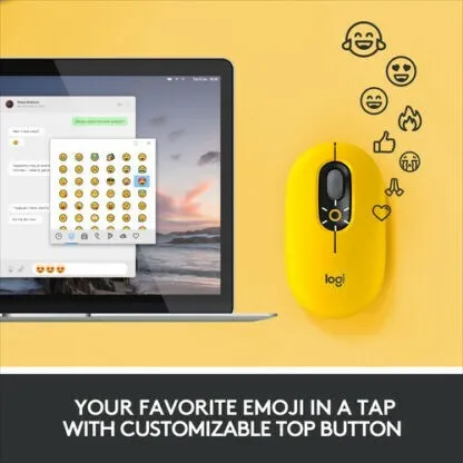 Logitech POP Silent Wireless Bluetooth Mouse (Blast Yellow)
