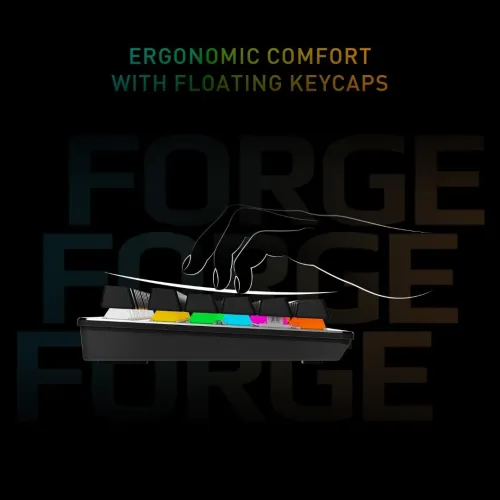 MSI Forge GK300 Mechanical Keyboard, Blue SWITCHES, RGB, Ergonomic, Anti-GHOSTING (Black)