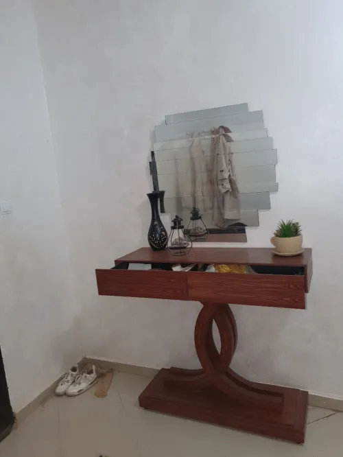 Table bois hêtre + miroir