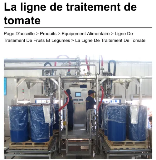 Ligne de production de tomates 