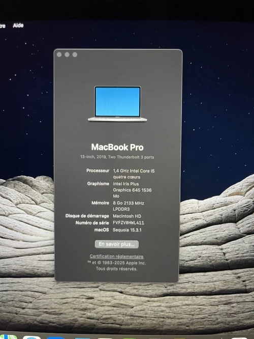 Macbook pro 2019 i5 touchbar 13 inch