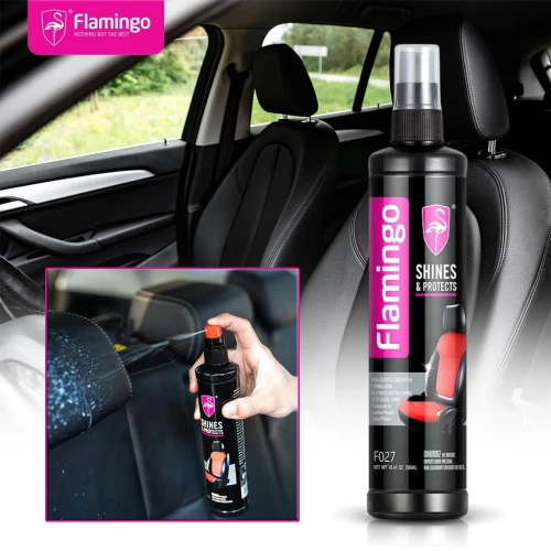 FLAMINGO Brillance ET Protection Intérieure pour Voitures 295 ml  منظف مقاعد الجلدية للسيارات