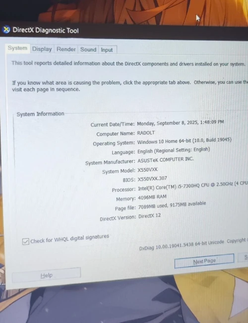 Asus i5 7300HQ Gforce GTX 950m