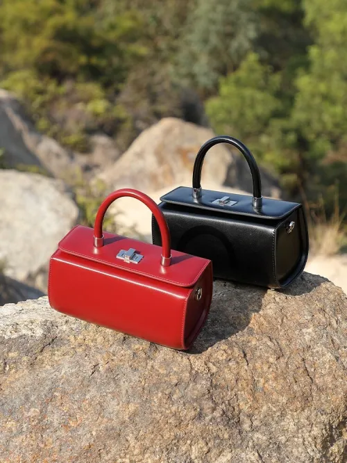Sac box docteur en cuir haut de gamme pour femme petit format à main printemps-été 2026 style minimaliste à porter à l épaule ou en bandoulière