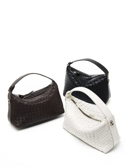 Sac dumpling tressé en cuir dagneau femme nouveau modèle 2026 look de niche chaîne bandoulière sac oreiller à main
