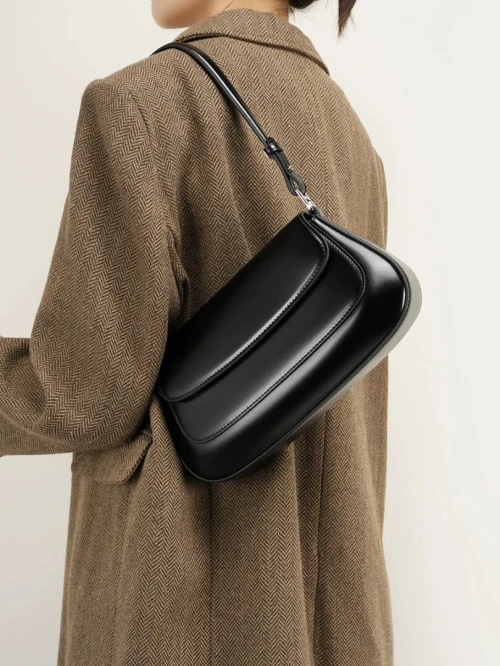 Sac selle en cuir véritable pour femme printemps été 2026 tendance chic polyvalent à porter sous le bras ou en bandoulière