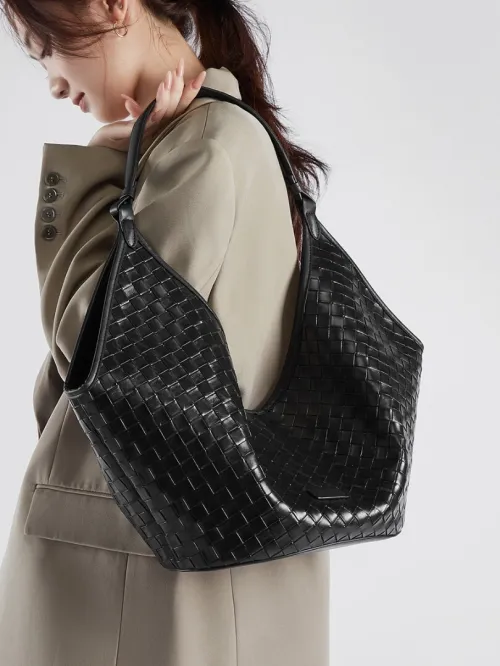 Sac cabas femme en cuir véritable grande capacité nouveau modèle 2026, tissage cuir de vache chic, pour les cours et le travail