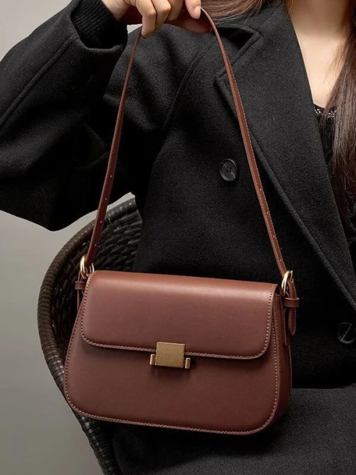 Sac tofu cuir véritable femme design niche chic à porter sous le bras nouveau modèle printemps été 2026 bandoulière