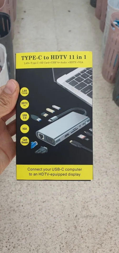 Tybe_c to HDTV 11in 1 adapter  محول وموزع منافذ 11 في 1  Hub 11-in-1 / Docking Station)