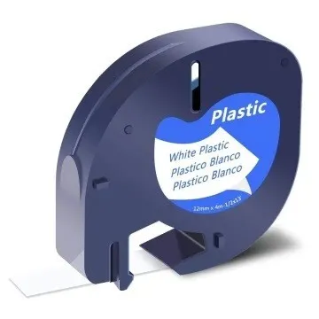 Ruban Plastique DYMO LetraTag 12mm x 4m Blanc plastique (Neuf)