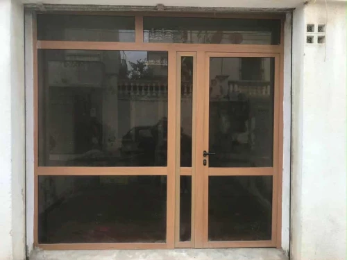 Vitrine aluminium couleur bois