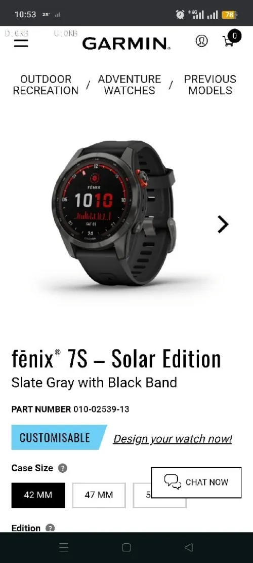 Garmin fenix 7S-solar édition 42 mm