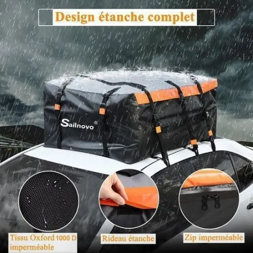 coffre de toit - 666Ll- sac de toit voiture étanche pvc 