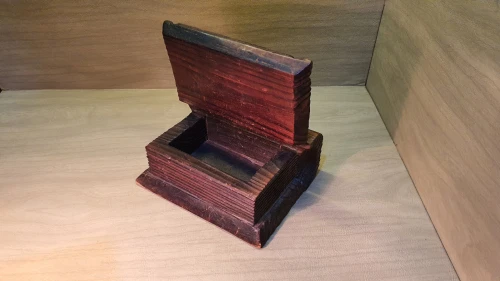 Ancien Livre boite en bois et fer forgé, charme rustique, coffret à bijoux