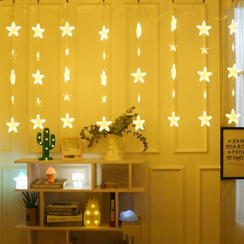 Guirlande lumineuse rideau Stars LED Imperméable 2.5/3.5M  220V