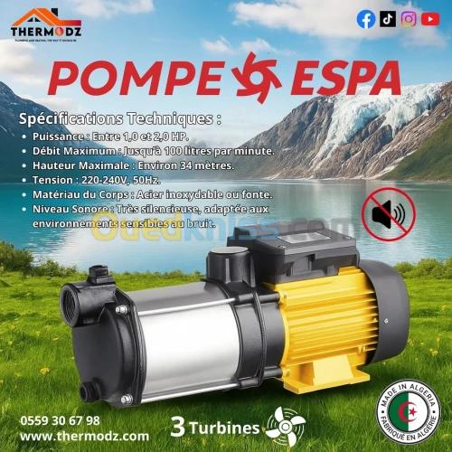 POMPE A EAU ESPA 3 TURBINES SILENCIEUSE