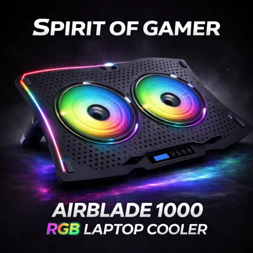 SPIRIT OF GAMER AIRBLADE 1000 RGB Laptop Cooler | Refroidisseur pour ordinateur portable