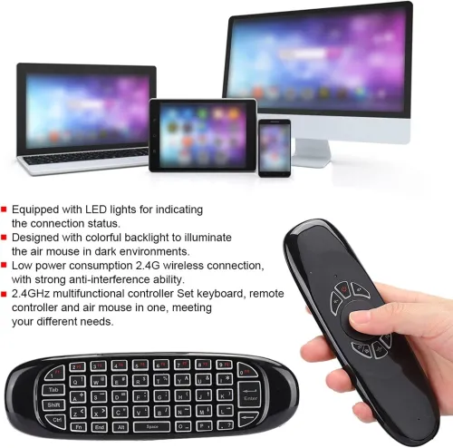 Wireless Air Mouse with Keyboard (2.4GHz) | Air Mouse Sans Fil avec Clavier