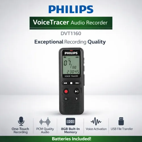 PHILIPS VoiceTracer Audio Recorder DVT1160 | Enregistreur vocal PHILIPS VoiceTracer DVT1160