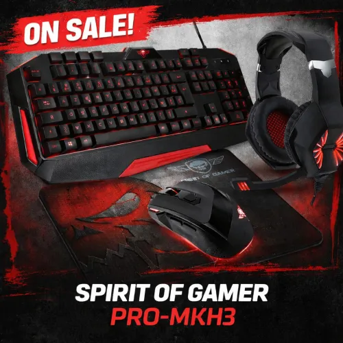 Spirit Of Gamer Pro-MKH3 | Pro Gaming Pack (Keyboard + Mouse + Headset + Gaming Mouse Pad)