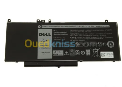 G5M10 Batterie Original pour DELL Latitude E5450 E5550 Notebook 15.6" G5M10 7.4V 51WH 