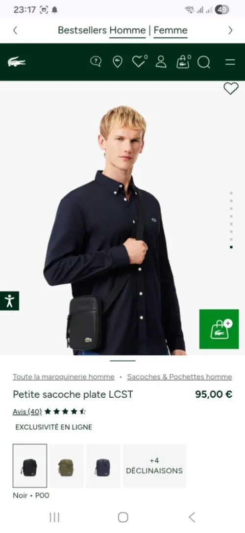 Sac a dos et stan Smith original et sacoche Lacoste