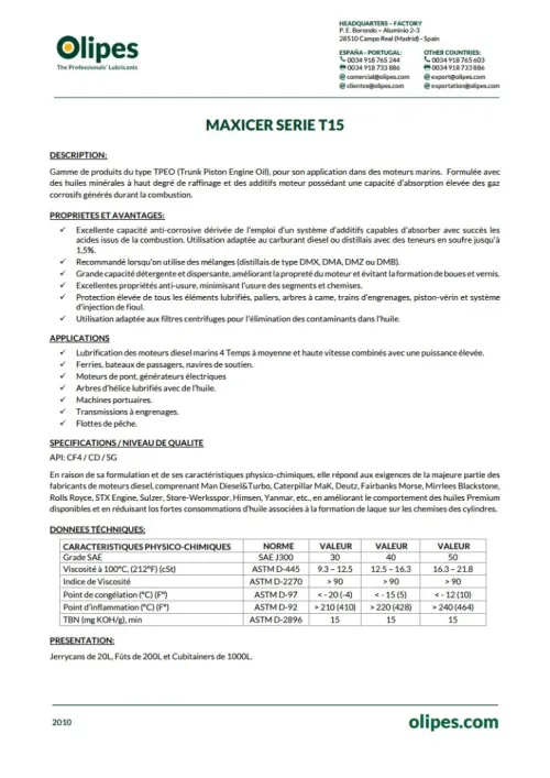 OLIPES Maxicer 30/40/50 T15  FUT 200 L