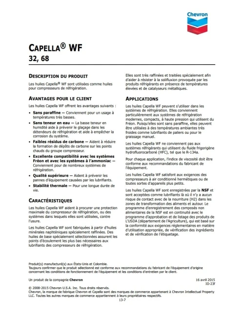 CHEVRON CAPELLA® WF 68 3,78 L