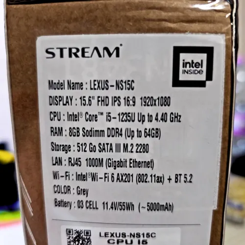 STREAM LEXUS LAPTOP I5-1235U 8GB/512GB SSD 15.6" FHD IPS