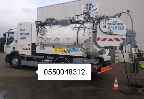 Camion vidange Débouchage canalisation curage 
