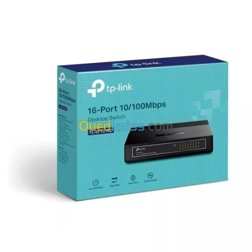 TP-LINK TL-SF1016D - SWITCH DESKTOP 16 PORTS -10100 MBPS - GREEN ETHERNET -PLUG & PLAY - EEE 802.3x