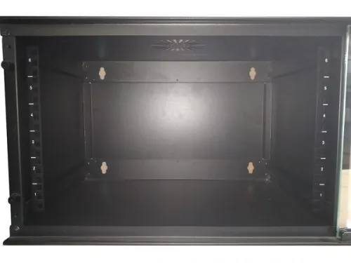 Armoire TELESYSTEM rack réseau 6U 520x400 murale avec porte vitrée verrouillable.