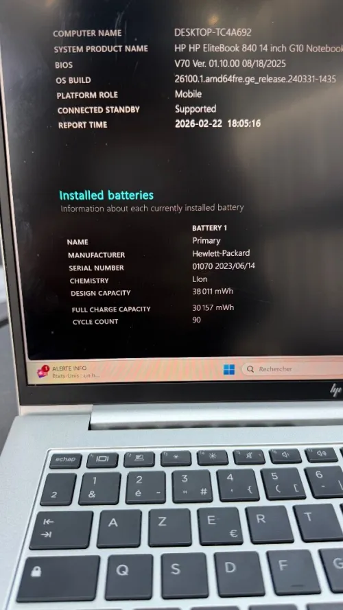 HP ELITEBOOK 840 G10 INTEL I5-1345U 1.6GHZ up to 4.7ghz RAM  16GB DDR5 DISK 256GB SSD nvme INTEL UHD GRAPHICS ECRAN 14P FHD+