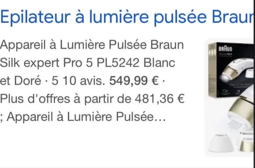 Appareille a lumière pulsée Braun
