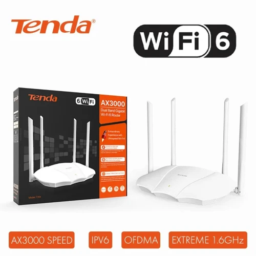 ROUTEUR TENDA TX9 AX3000 WI-FI 6 AVEC 4 PORTS LAN 10/100/1000 MBPS